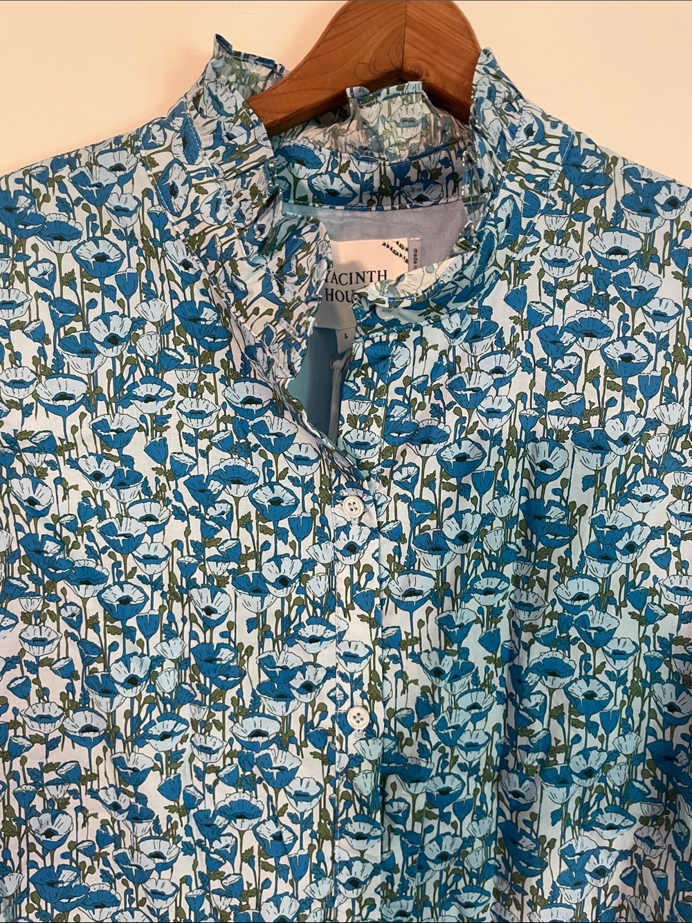 New Tuckernuck Hyacinth House Poppies Floral Ruffle Collar Louisa Dress Large - Picture 6 of 12